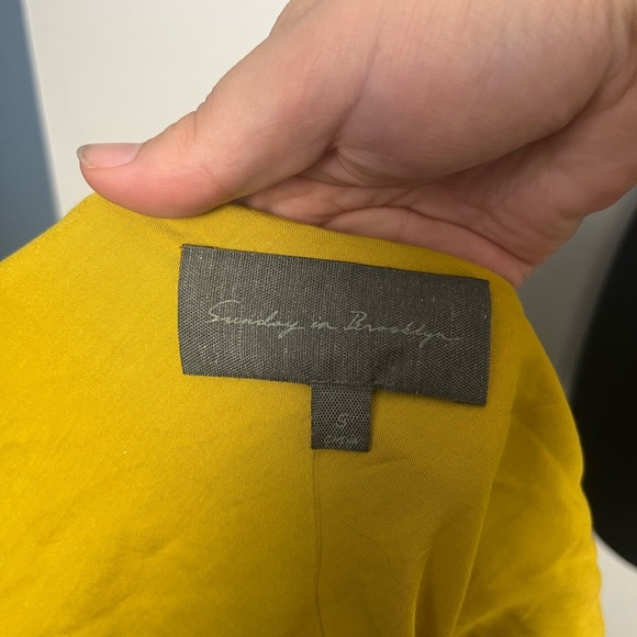 Sunday in Brooklyn Anthropologie Gold One-Shoulder Tie-Neck Blouse Size S New - Picture 9 of 9